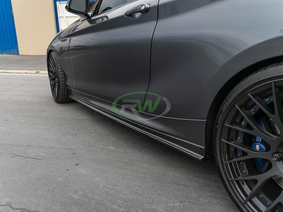 RW Carbon BMW F22 F23 Carbon Fiber Side Skirt Extensions - Image 9