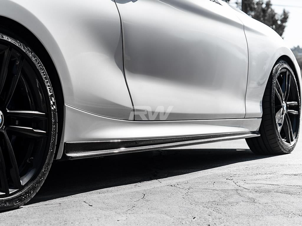 RW Carbon BMW F22 F23 Carbon Fiber Side Skirt Extensions - Image 3