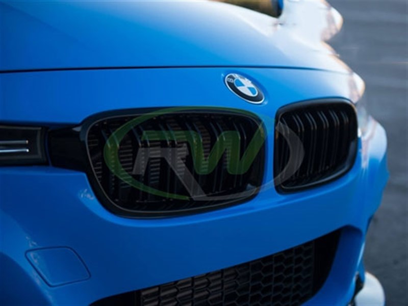 RW Carbon BMW F30 F31 Double Slat Gloss Black Grilles - Image 3