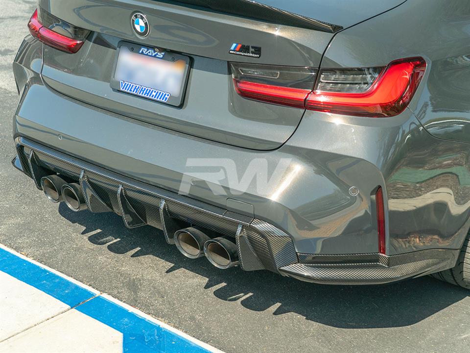 RW Carbon BMW G80 M3 OEM Style Carbon Fiber Diffuser