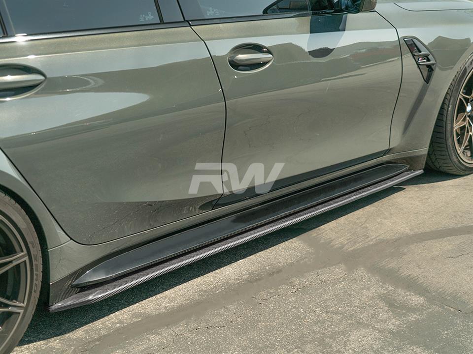 RW Carbon BMW G80 M3 RWS Carbon Fiber Side Skirt Extensions