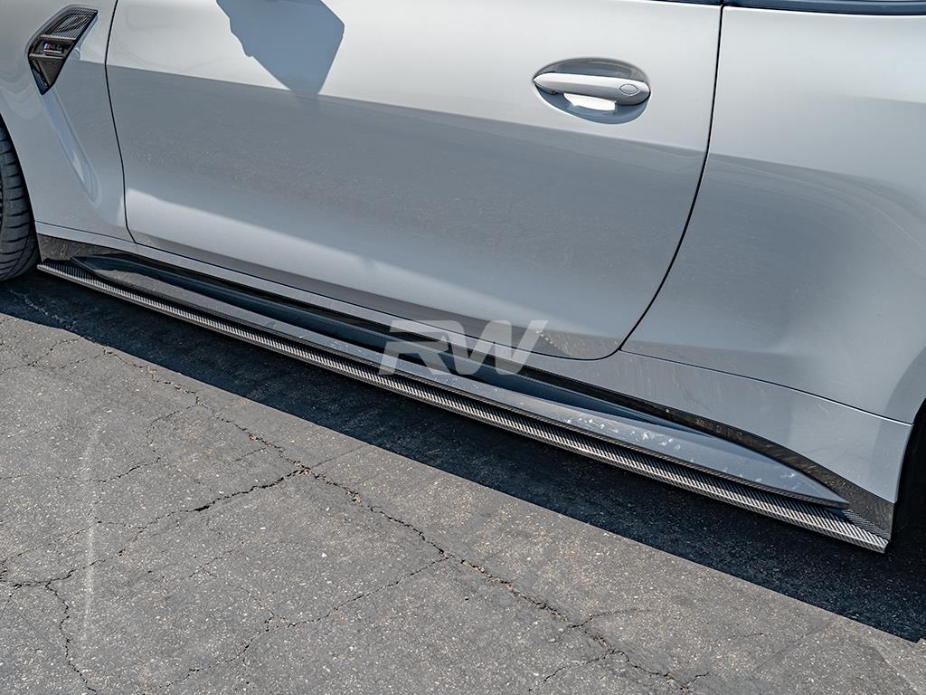 RW Carbon BMW G82 G83 M4 RWS Carbon Fiber Side Skirt Extensions - Image 6