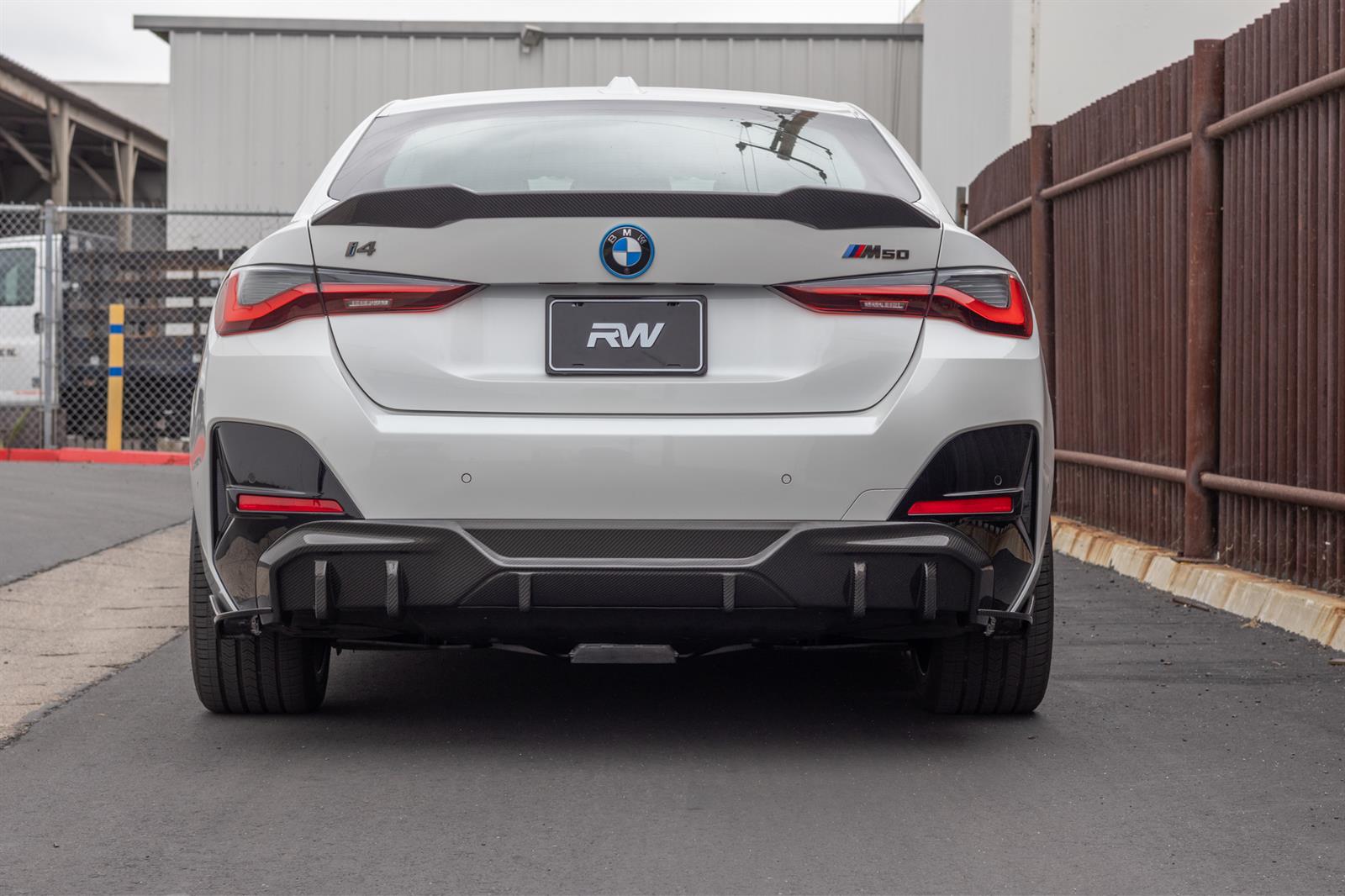 RW Carbon BMW i4 Dry Carbon Fiber Rear Diffuser - Image 4