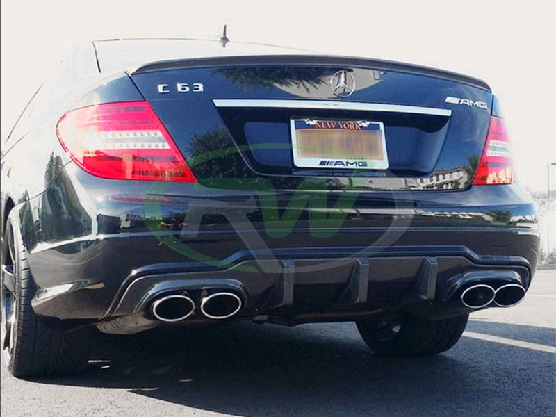 RW Carbon Mercedes C63 AMG Big Fin Carbon Fiber Diffuser - Image 4