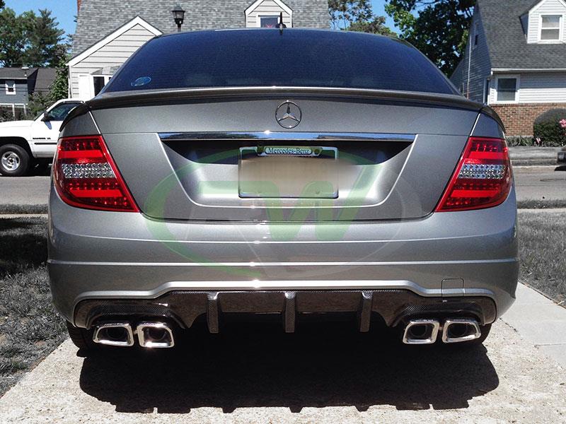 RW Carbon Mercedes C63 AMG Big Fin Carbon Fiber Diffuser - Image 14