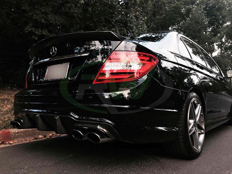RW Carbon Mercedes C63 AMG Big Fin Carbon Fiber Diffuser - Image 6