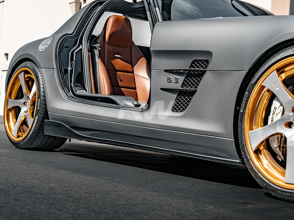 RW Carbon Mercedes SLS Renn Style CF Side Skirt Extensions