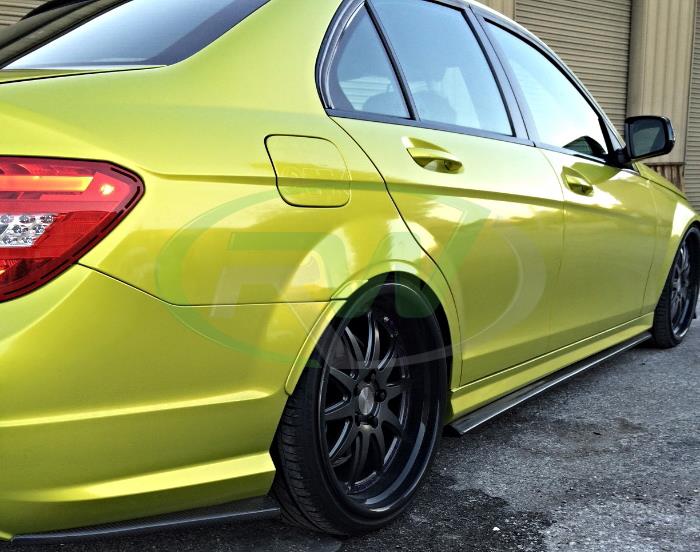 RW Carbon Mercedes W204 C63 Carbon Fiber Side Skirt Extensions - Image 8