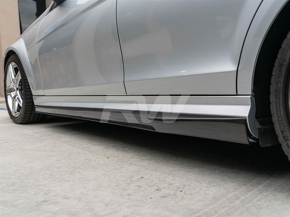 RW Carbon Mercedes W204 C63 DTM CF Side Skirt Extensions