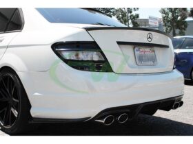 RW Carbon W204 Carbon Fiber Rear Bumper Splitters - Image 5
