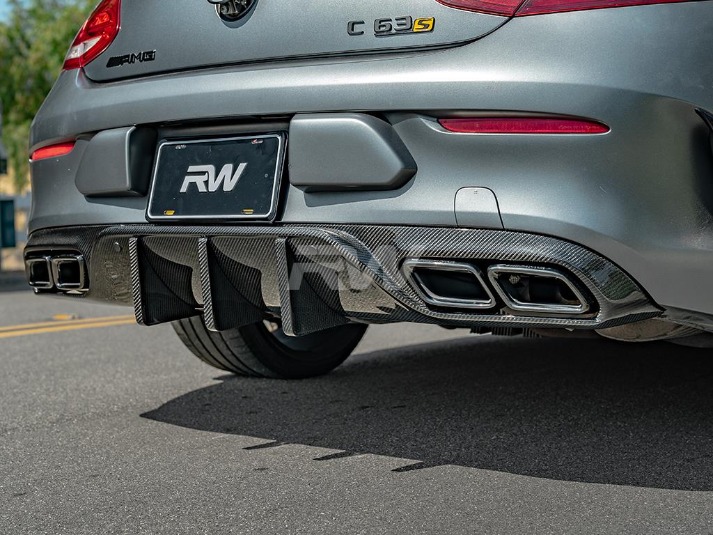 RW Carbon Mercedes W205 C63/C63S Coupe DTM CF Rear Diffuser - Image 3