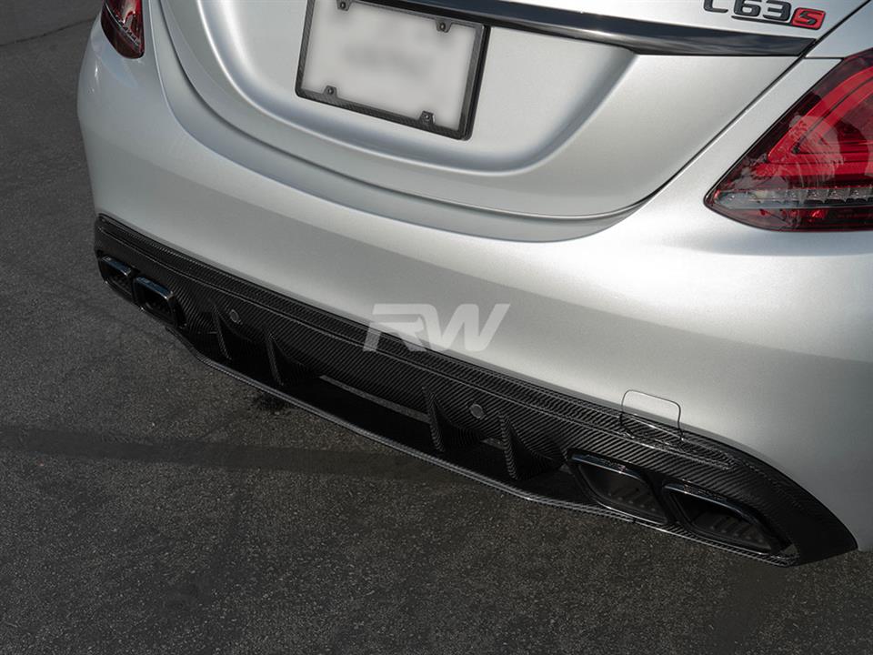 RW Carbon Mercedes W205 C63/C63S Sedan 19+ CF Diffuser - Image 3