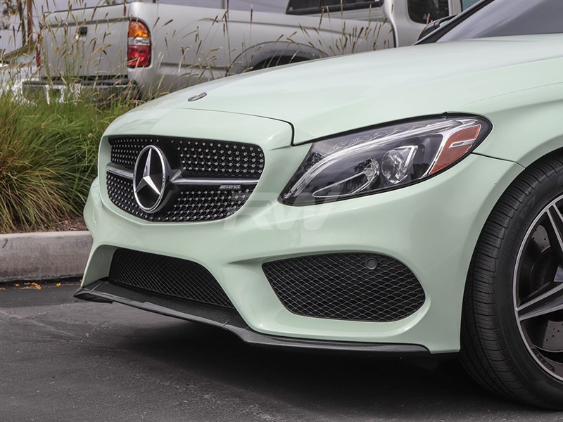 RW Carbon Mercedes W205 Carbon Fiber Front Lip Spoiler - Image 4