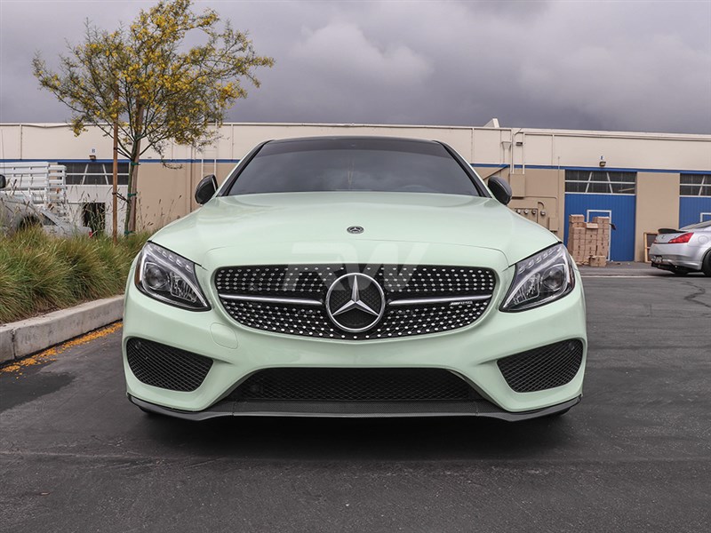 RW Carbon Mercedes W205 Carbon Fiber Front Lip Spoiler - Image 6