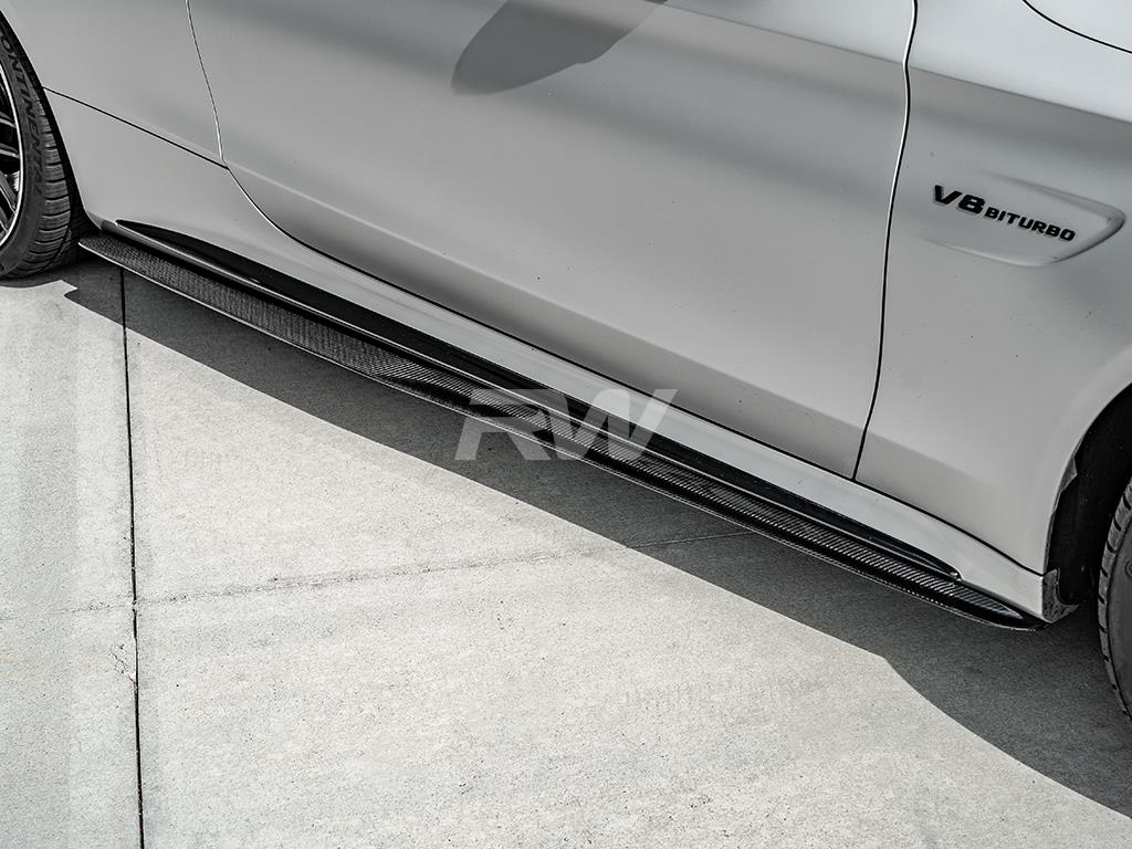 RW Carbon Mercedes W205 GTX CF Side Skirt Extensions