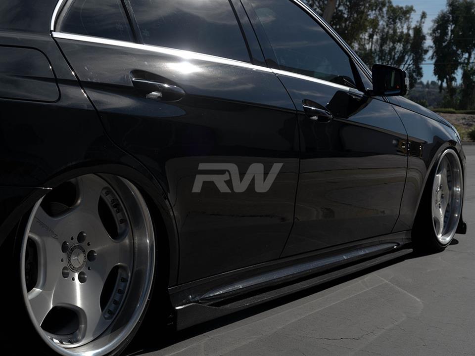 RW Carbon Mercedes W212 E63 14+ CF Side Skirt Extensions - Image 12