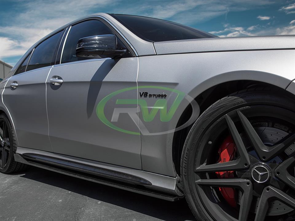 RW Carbon Mercedes W212 E63 14+ CF Side Skirt Extensions - Image 8