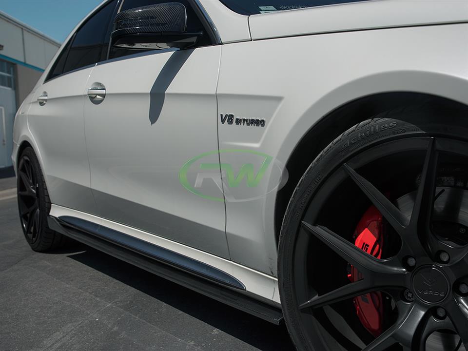 RW Carbon Mercedes W212 E63 14+ CF Side Skirt Extensions - Image 9