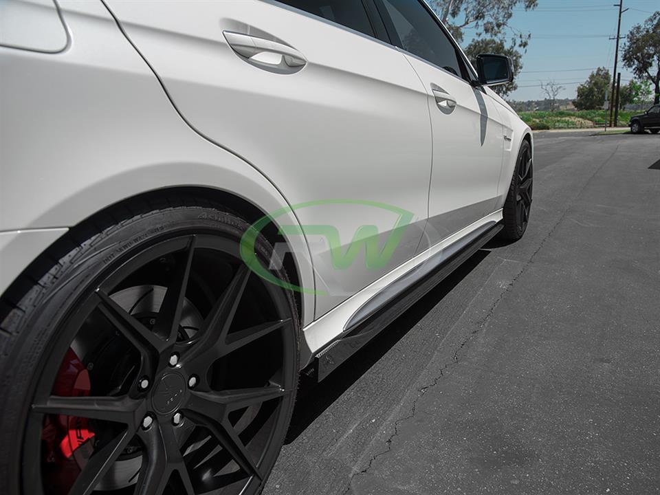 RW Carbon Mercedes W212 E63 14+ CF Side Skirt Extensions - Image 10