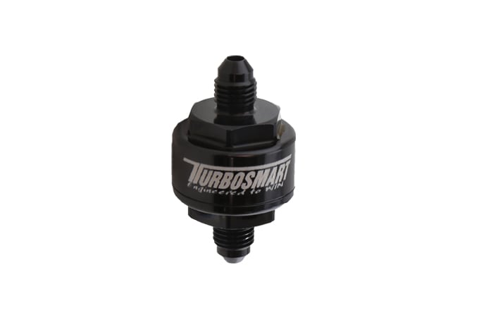 Turbosmart Billet Turbo Oil Feed Filter 44um -3AN - Black