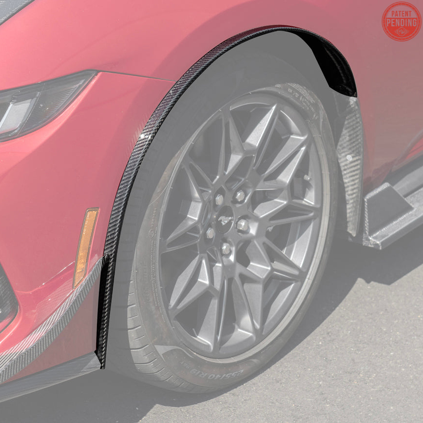 2024-Up Ford Mustang S650 Dry CARBON FIBER Front Quarter Fender Flare Extension