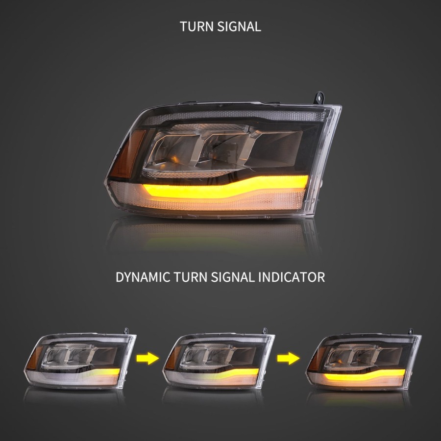 Vland 2009-2018 Dodge Ram 4th Gen 1500 2500 3500 LED Reflection Bowl Headlights - Image 4