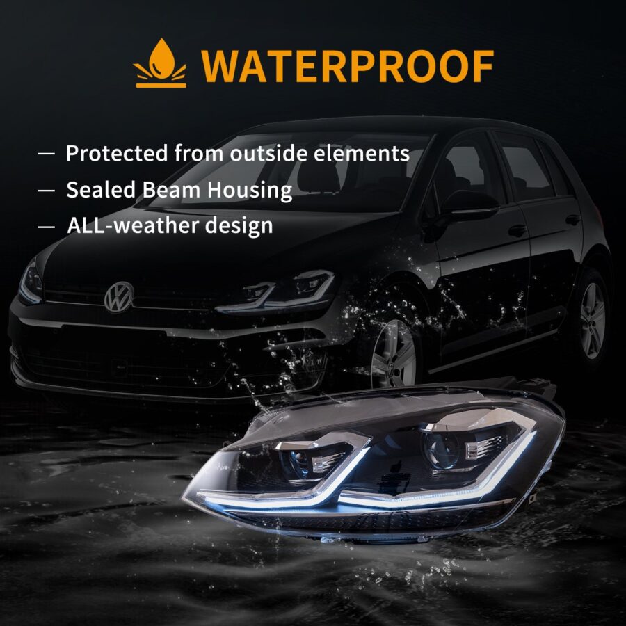 Vland 2015-2017 Volkswagen Golf Mk7 Full LED Headlights - Image 9