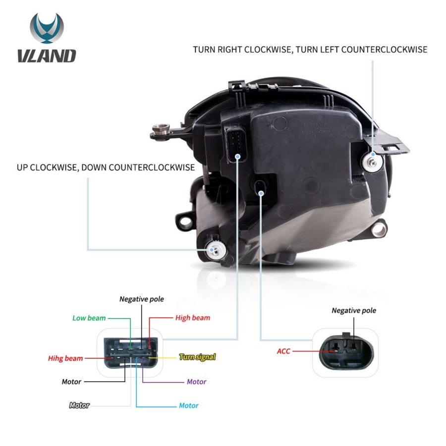 Vland 2007-2015 Mini Cooper LED Headlights (R55 R56 R57 R58 R59) With Dual Beam Projector - Image 7