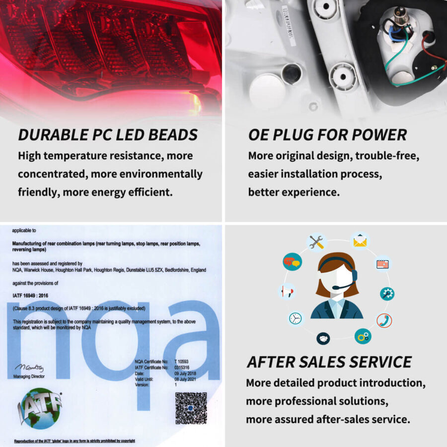 Vland 2010-2013 Hyundai IX35 (Tucson) LED Tail Lights - Image 6