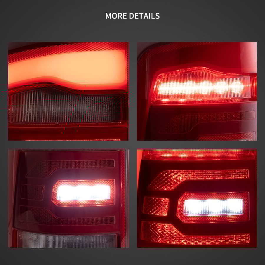 Vland 2009-2018 Dodge Ram 4th Gen (DS/DJ/D2) LED Tail Lights With Red Sequential Turn Signal - Image 6
