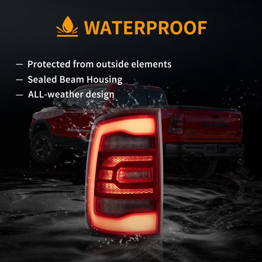 Vland 2009-2018 Dodge Ram 4th Gen (DS/DJ/D2) LED Tail Lights With Red Sequential Turn Signal - Image 8