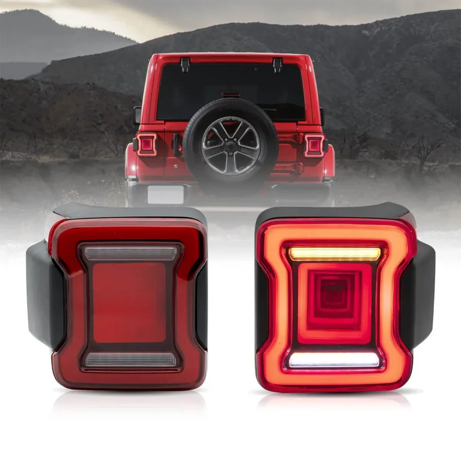 Vland 2018-2022 Jeep Wrangler 4th Gen (JL) & 2019-2022 Jeep Gladiator (JT) LED Tail Lights With Sequential Turn Signal - Image 3