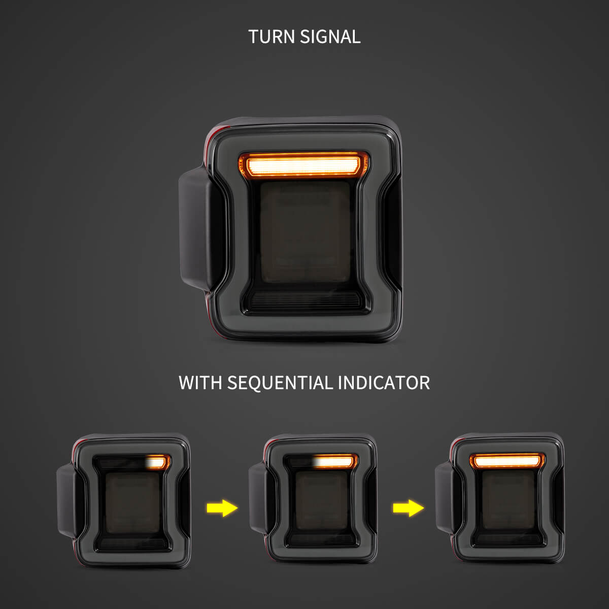 Vland 2018-2022 Jeep Wrangler 4th Gen (JL) & 2019-2022 Jeep Gladiator (JT) LED Tail Lights With Sequential Turn Signal - Image 7