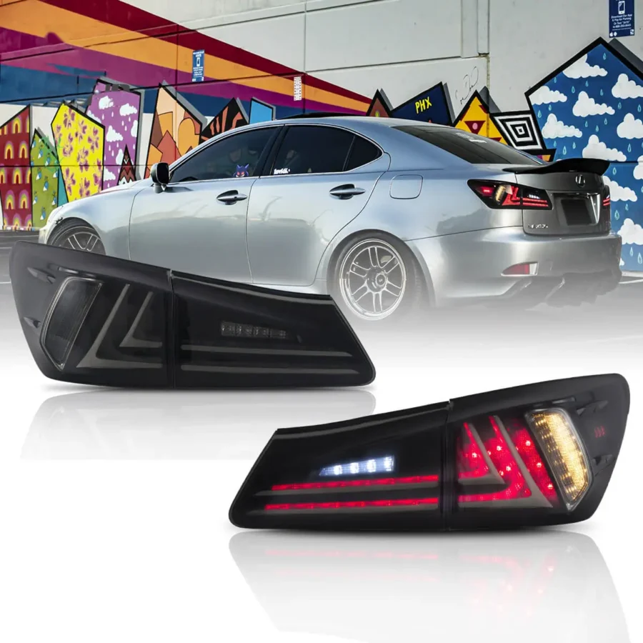06-12 Lexus IS250 IS350 2th Gen (XE20) Vland LED Tail Lights with Amber Turn Signal