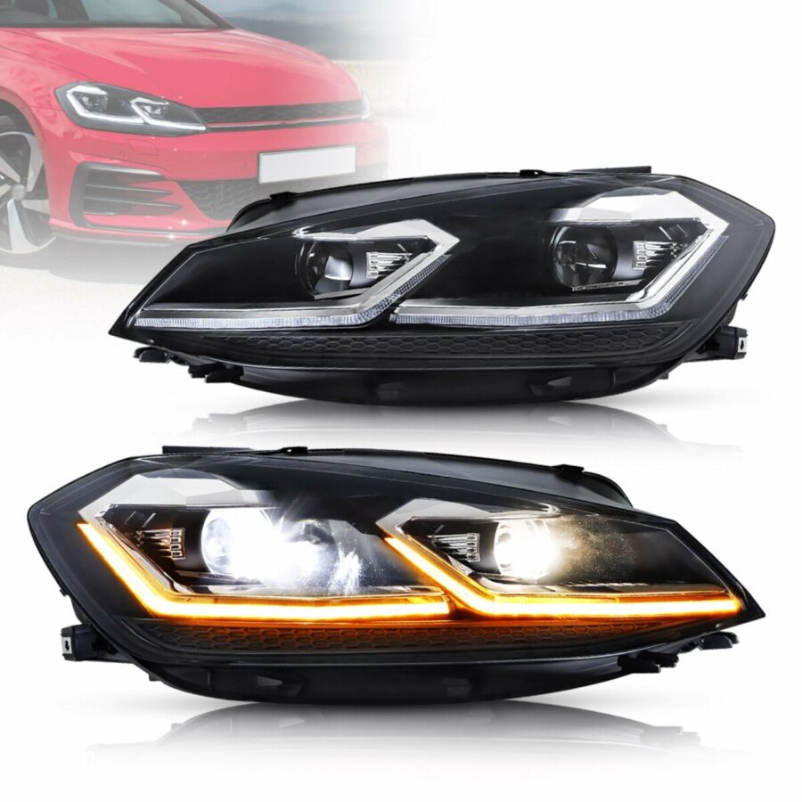 Vland 2018-2021 Volkswagen Golf MK7.5 Projector Headlights Black
