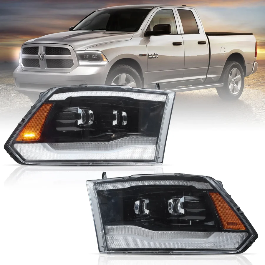 Vland 2009-2018 Dodge Ram 1500 2500 3500 Headlights Full LED Black