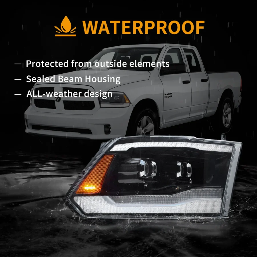 Vland 2009-2018 Dodge Ram 1500 2500 3500 Headlights Full LED Black - Image 8