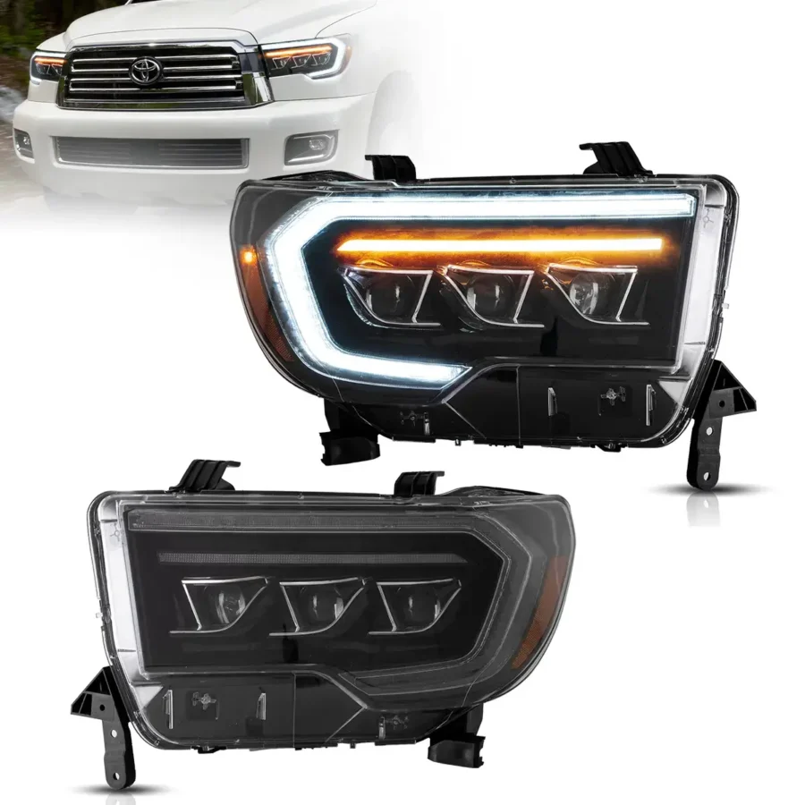 Vland 2007-2013 Toyota Tundra & 2008-2021 Toyota Sequoia LED Matrix Projector Headlights Black