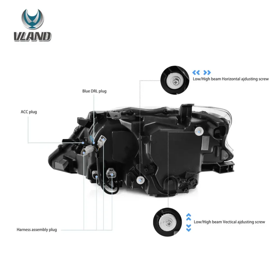 Vland 2013-2015 Lexus RX270 RX350 RX450H (AL10) LED Matrix Headlight Black - Image 4