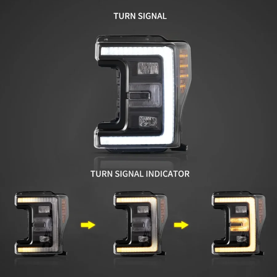 Vland 2017-2019 Ford F250 F350 F450 F550 Super Duty Full LED Headlights - Image 3