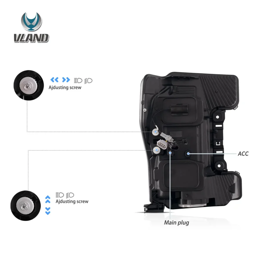 Vland 2017-2019 Ford F250 F350 F450 F550 Super Duty Full LED Headlights - Image 5