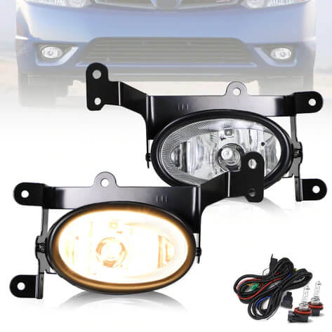 06-08 Honda Civic Coupe 8th Gen Vland LED Bumper Fog Lights Lamps Clear Lens w/Switch (Bulbs Included)(US Available)