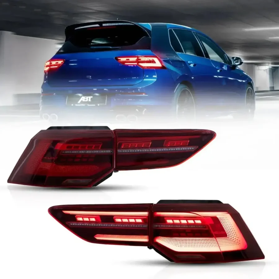 Vland 20-23 VW Golf MK8 Hatchback LED Tail Lights With Sequential Amber Turn Signal