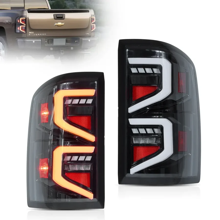 Vland 2007-2013 Chevrolet Silverado 1500 2500HD 3500HD & 2007-2010 GMC Sierra LED Tail Lights Clear