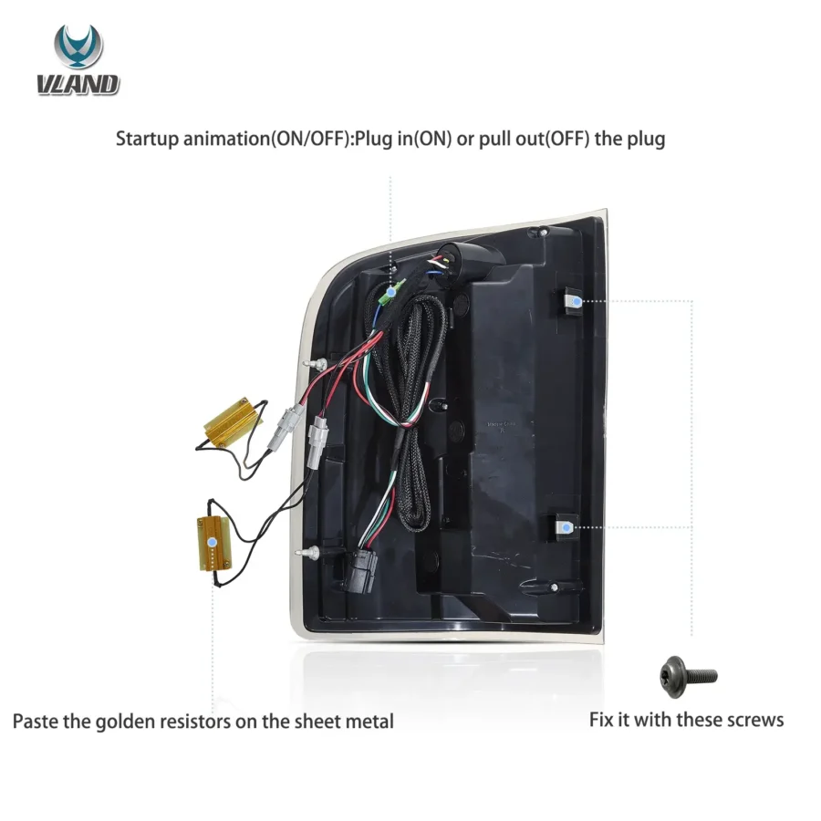 Vland 2007-2013 Chevrolet Silverado 1500 2500HD 3500HD & 2007-2010 GMC Sierra LED Tail Lights Clear - Image 6