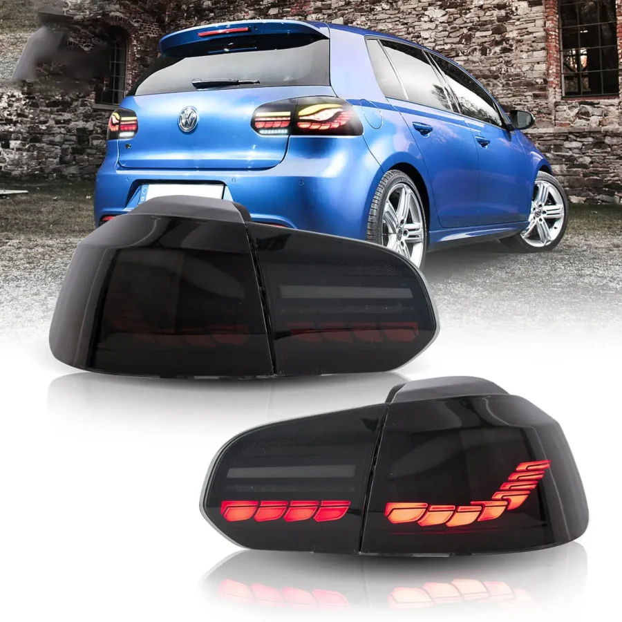 Vland 2008-2014 Volkswagen Golf 6th Gen Mk6 Hatchback II OLED Tail Lights With Dynamic Welcome Lighting (GTS Style)