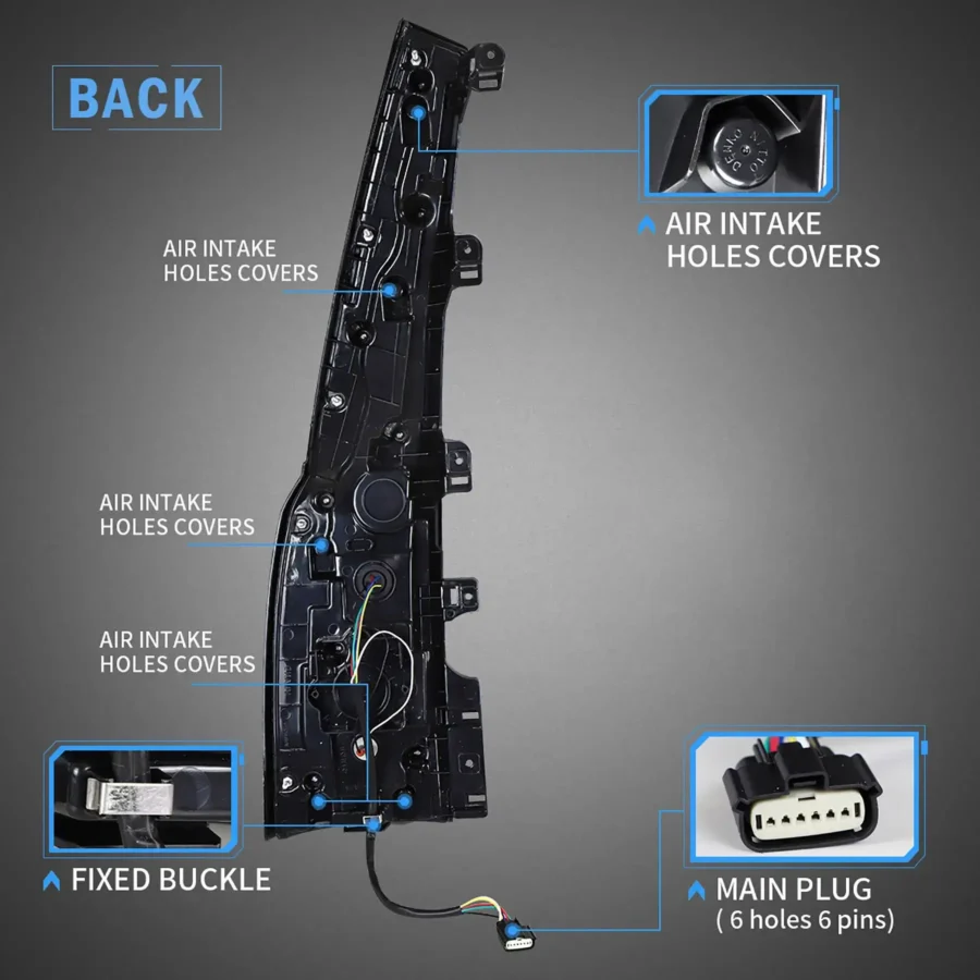 Vland 2015-2020 (4th Gen) GMC Yukon Tail Lights With Upgrade LED Kit - Image 6