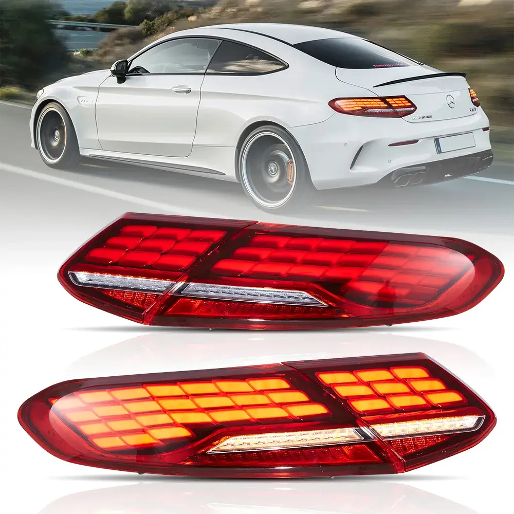 Vland 2016-2023 Mercedes C-Class A205 C205 Full LED Tail Lights With Animation Sequential