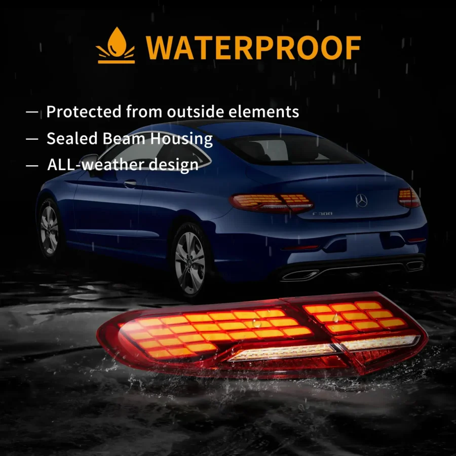 Vland 2016-2023 Mercedes C-Class A205 C205 Full LED Tail Lights With Animation Sequential - Image 8