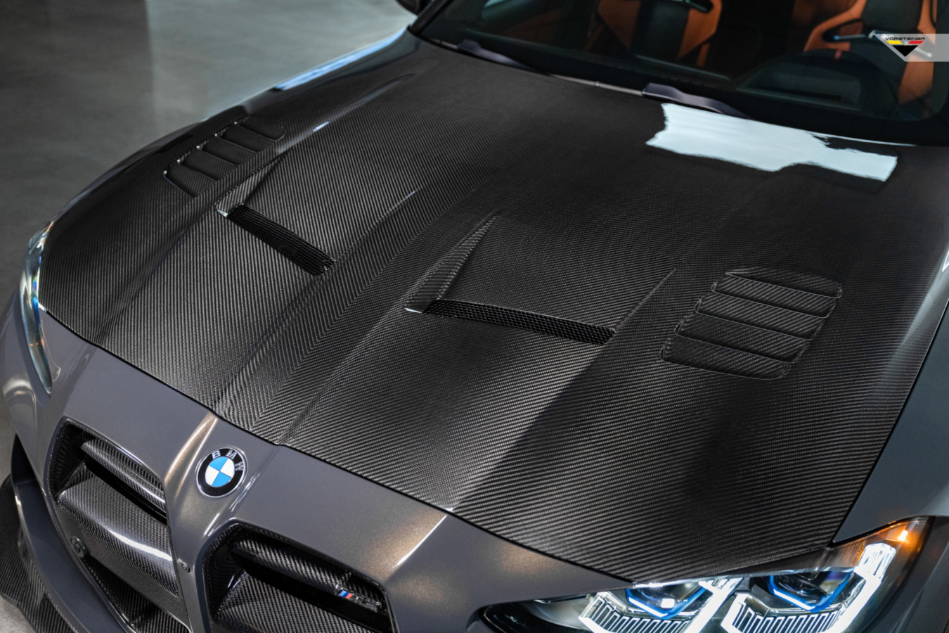 Vorsteiner 2021-2024 BMW G80 M3 GTS-V Carbon Fiber Aero Bonnet - Image 4